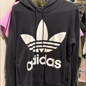 Adidas Black and Green Hoodie